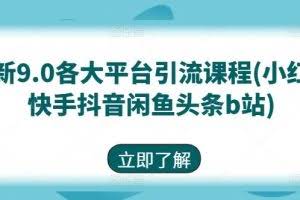 最新9.0各大平台引流课程(小红书快手抖音闲鱼头条b站)