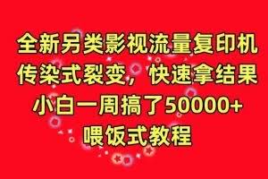 全新另类影视流量复印机，传染式裂变，快速拿结果，小白一周搞了50000+，喂饭式教程【揭秘】