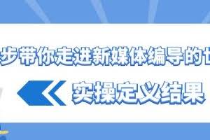 一步带你走进新媒体编导的世界，实操定义结果（17节课）