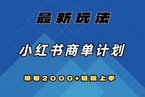 全网首发，小红书商单计划最新玩法，单号2000+可扩大可复制【揭秘】