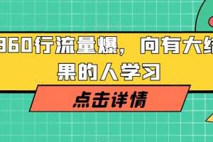 360行流量爆破，向有大结果的人学习
