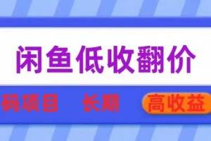 闲鱼低收翻价数码暴利项目，长期高收益【揭秘】