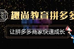 趣尚教育·拼多多运营实操VIP特训营，让拼多多商家快速成长-价值3180元