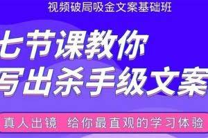 张根视频破局吸金文案班：七节课教你写出杀手级文案(附67页文案训练手册)