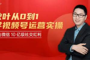 秋叶从0到1学视频号运营实操，抢占微信10亿级红利市场【完结】