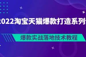 2022淘宝天猫爆款打造系列课:爆款实战落地技术教程(价值1980元)