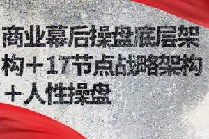 商业幕后操盘底层架构＋17节点战略架构＋人性操盘