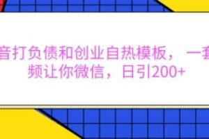 抖音打负债和创业自热模板， 一套视频让你微信，日引200+【揭秘】