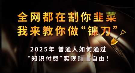 知识付费如何做到月入过W+,2025我来教你做“镰刀”【揭秘】