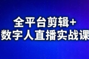 视频号、快手、抖音全平台剪辑+数字人直播实战课(更新2026)