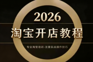 老邓电商·淘宝开店运营教程直通车(更新2026)