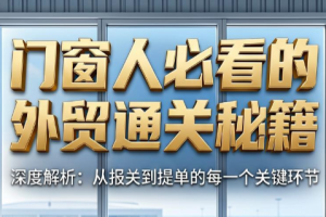 曾老师·门窗人必看的外贸通关秘籍
