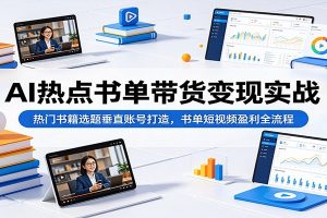 AI热点书单带货变现实战:热门书籍选题垂直账号打造,书单短视频盈利全流程