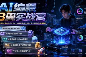 （19662期）AI编程8周实战营：从敲代码到变现交付×开发环境×6练手项目×两大主线产品×商业闭环×跨越盈利