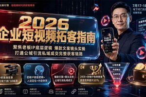 （19667期）2026企业短视频拓客指南：聚焦老板IP底层逻辑，爆款文案镜头实操，打通公域引流私域成交完整获客链路