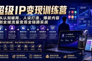 超级IP变现训练营｜从认知破局、人设打造、爆款内容到全域流量变现全链路实战