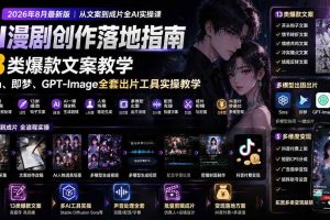 （19691期）AI漫剧创作落地指南｜13类爆款文案教学，Sora、即梦、GPT-Image全套出片工具实操教学