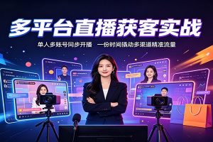 多平台直播获客实战：单人多账号同步开播，一份时间撬动多渠道精准流量