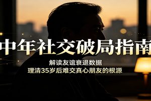 中年社交破局指南：解读友谊衰退数据，理清35岁后难交真心朋友的根源