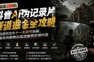 （19743期）外面卖188的抖音AI伪记录片赛道掘金全攻略；从选题到发布十一大环节拆解，零基础也能做出高流量真实感内容