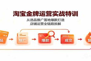 淘宝金牌运营实战特训：从选品推广落地爆款打造，店铺运营全链路拆解