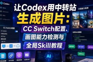 让Codex用中转站生成图片:CC Switch配置、画图能力检测与全局Skill教程