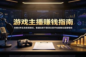 游戏主播赚钱指南：拆解6种主流变现模式，普通玩家不靠顶尖技术也能稳定直播增收