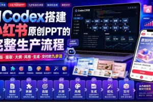 用Codex搭建小红书原创PPT的完整生产流程,从选品·提取·大纲·风格·生成·交付的九步法