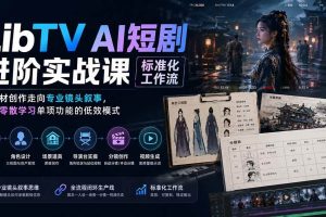 （19836期）LibTV AI短剧进阶实操课标准化工作流；从素材创作走向专业镜头叙事，告别零散学习单项功能的低效模式