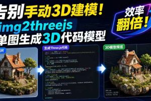 告别手动3D建模!img2threejs单图生成3D代码模型,效率翻倍!