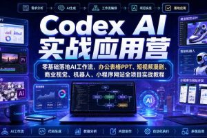 Codex AI实战应用营｜零基础落地AI工作流，办公表格PPT、短视频漫剧、商业视觉、机器人、小程序网站全项目实战教程
