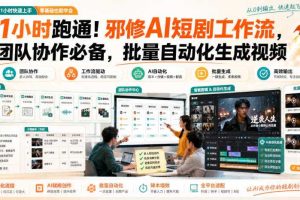 1小时跑通！邪修AI短剧工作流，团队协作必备，批量自动化生成视频