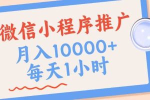 微信小程序推广，单日收益稳定300+，四种收入来源，实操简单的长期靠谱项目【揭秘】