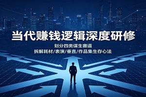 当代赚钱逻辑深度研修：划分四类谋生赛道，拆解耗材/表演/垂直/作品集生存心法