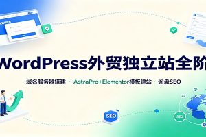 WordPress外贸独立站全阶:域名服务器搭建,AstraPro+Elementor模板建站与询盘询盘SEO