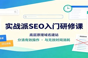实战派SEO入门研修课:底层原理域名建站,分清有效操作与无效时间消耗