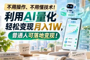 不用操作、不用懂技术！利用AI量化轻松变现月入1W，普通人可落地变现！【揭秘】