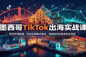 墨西哥TikTok出海实战课：账号环境配置，找品生图脚本复刻，电脑端浏览器发布全流程