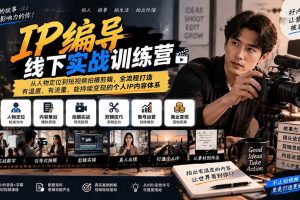 （20610期）IP编导线下实战训练营-更新：从人物定位到短视频拍摄剪辑，全流程打造有温度、有流量、能持续变现的个人IP内容体系