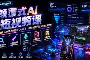 （20602期）颠覆式AI短视频课-更新｜素材挖掘，AI修图，视频重绘，人声处理｜电商实体带货引流全流程实操教学