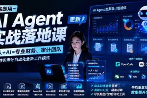 （20625期）【无水印】学完 即用-AI Agent实操落地课-更新0924：一人 + AI=专业财务、审计团队，解锁财务审计自动化全新工作模式
