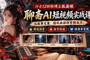 （20639期）抖音12W粉博主狐面娘-聊斋AI短视频实战课：从故事文案、国风画面到剪辑成片，精选独家+起号收徒+接商单变现