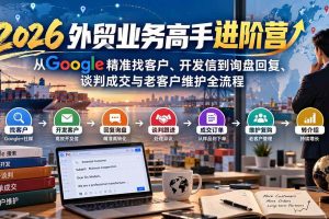 （20690期）2026外贸业务高手进阶营：从Google精准找客户、开发信到询盘回复、谈判成交与老客户维护全流程