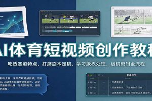AI体育短视频创作教程:吃透赛道特点,打磨剧本定稿,学习版权处理,运镜剪辑全流程