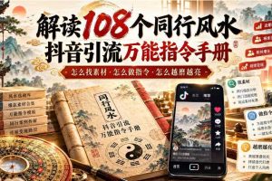 解读108个同行风水抖音引流万能指令手册,怎么找素材·怎么做指令·怎么越磨越亮【文档】