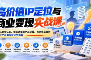 (20715期)高价值IP定位与商业变现实战课:从商业认知、模式选择到产品矩阵、市场竞品分析及产品海报设计全拆解