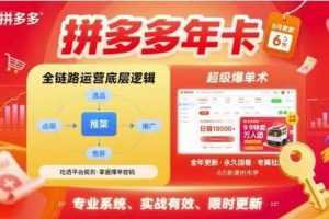 拼多多年卡，拼多多全链路运营底层逻辑，超级爆单术【更新26年10月】