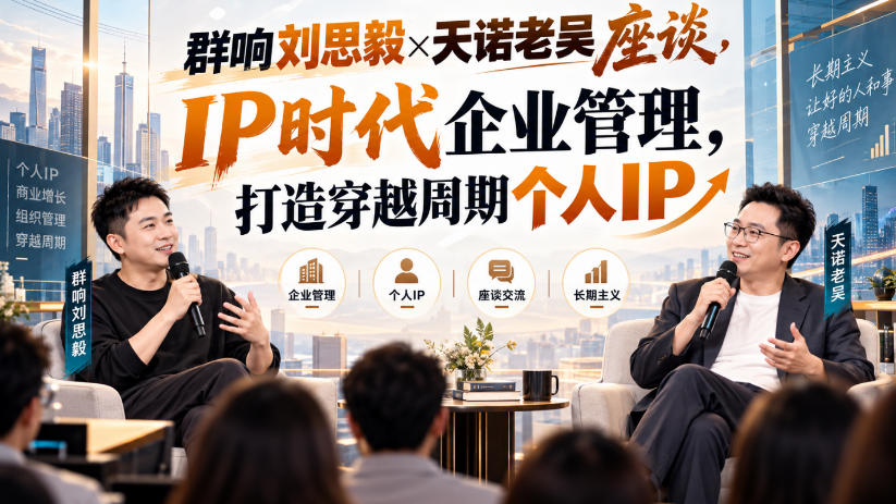 群响刘思毅×天诺老吴座谈，IP时代企业管理，打造穿越周期个人IP