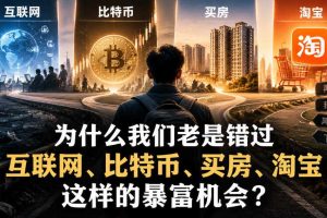 某社群付费文章:为什么我们老是错过互联网、比特币、买房、淘宝这样的暴富机会?