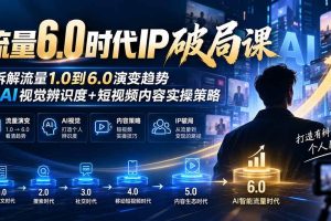 （20845期）流量6.0时代IP破局课：拆解流量1.0到6.0演变趋势+AI视觉辨识度+短视频内容实操策略